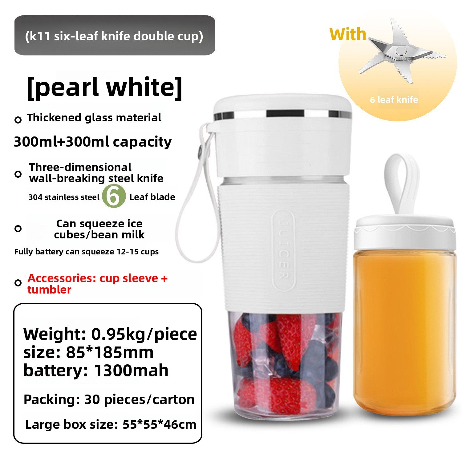 Portable rechargeable mini juicer cup