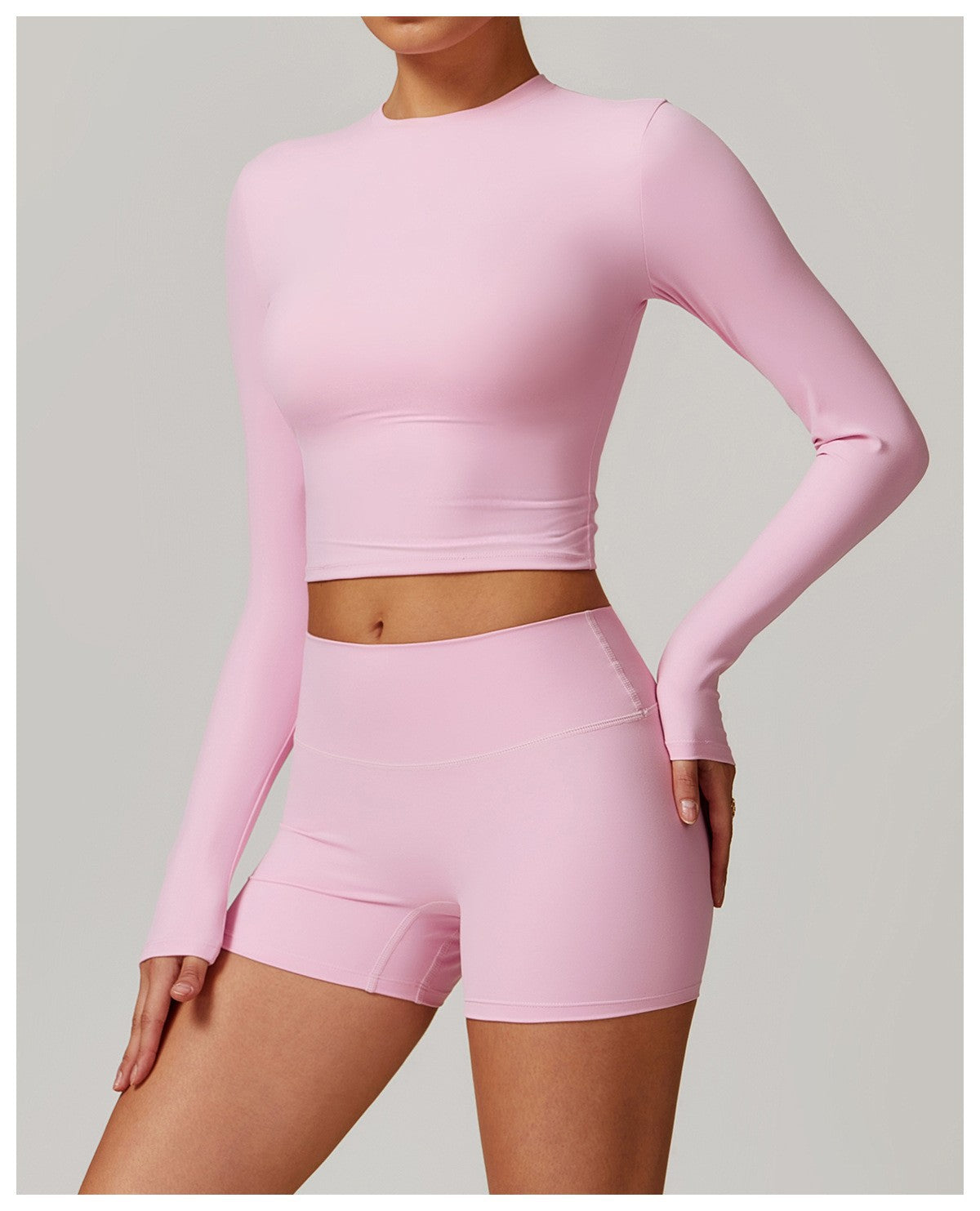 Women's Long Sleeve Yoga Top - Brushed Nylon Workout Shirt