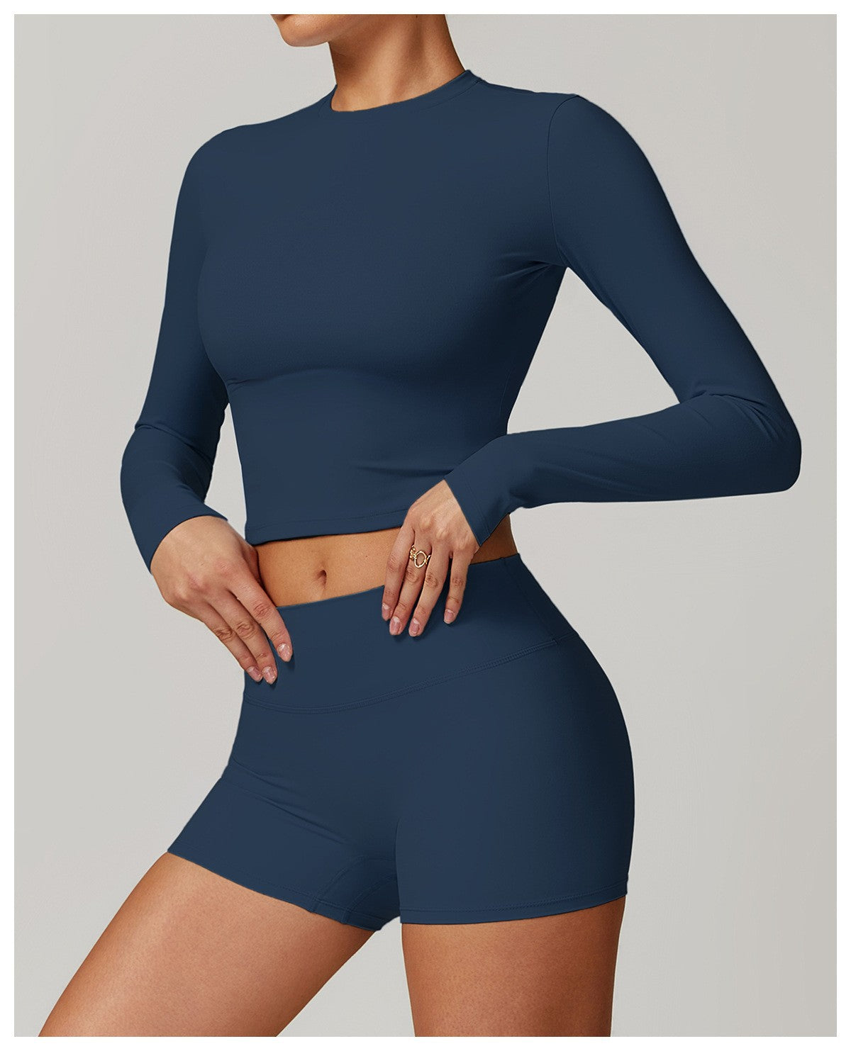 Women's Long Sleeve Yoga Top - Brushed Nylon Workout Shirt