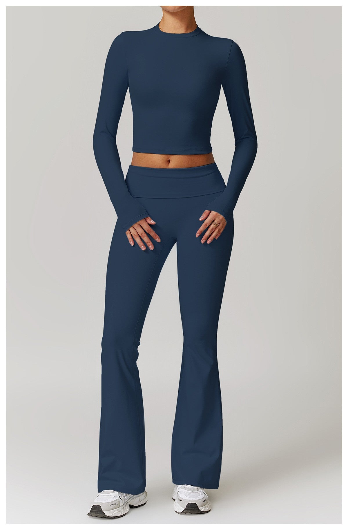 Women's Long Sleeve Yoga Top - Brushed Nylon Workout Shirt