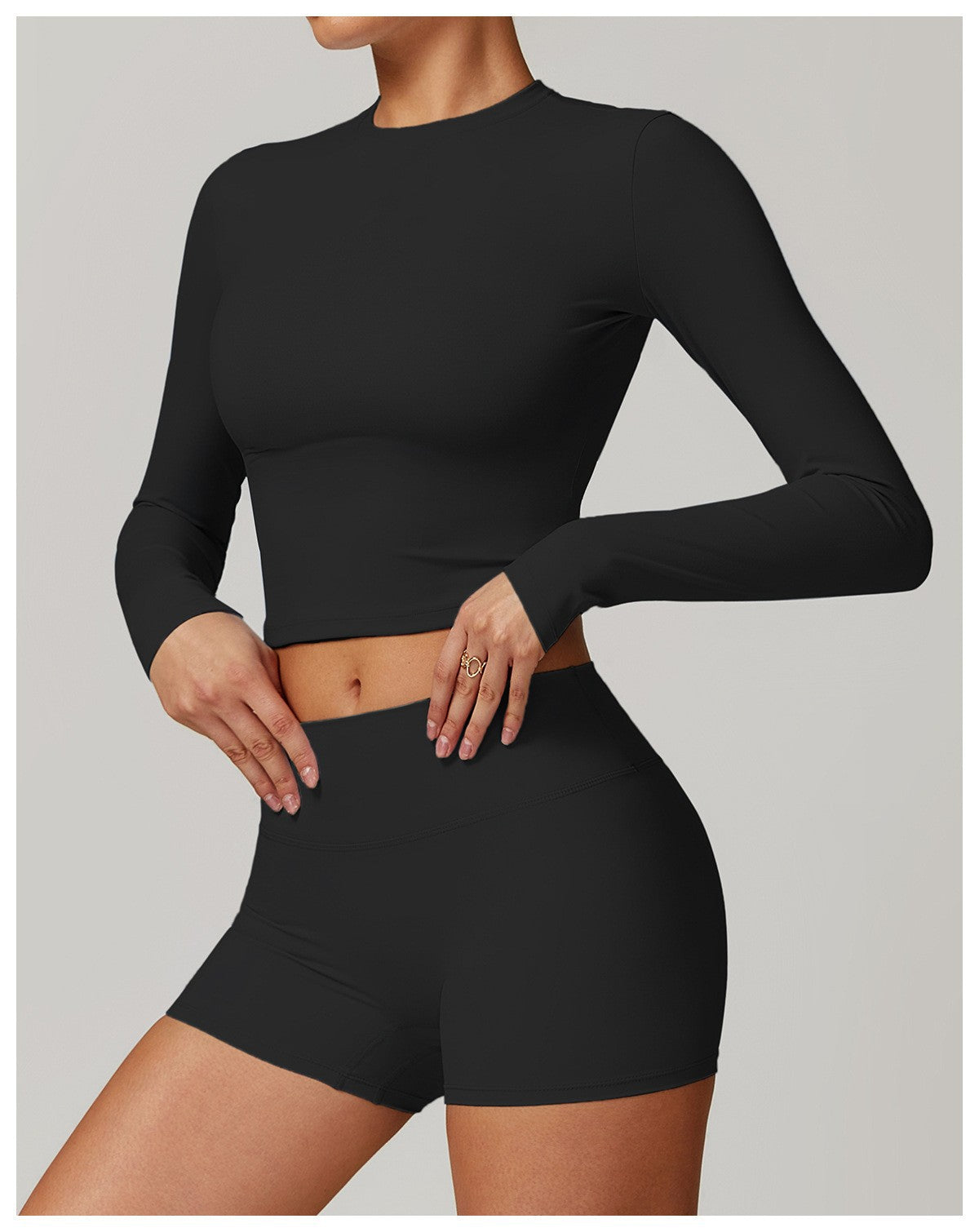 Women's Long Sleeve Yoga Top - Brushed Nylon Workout Shirt