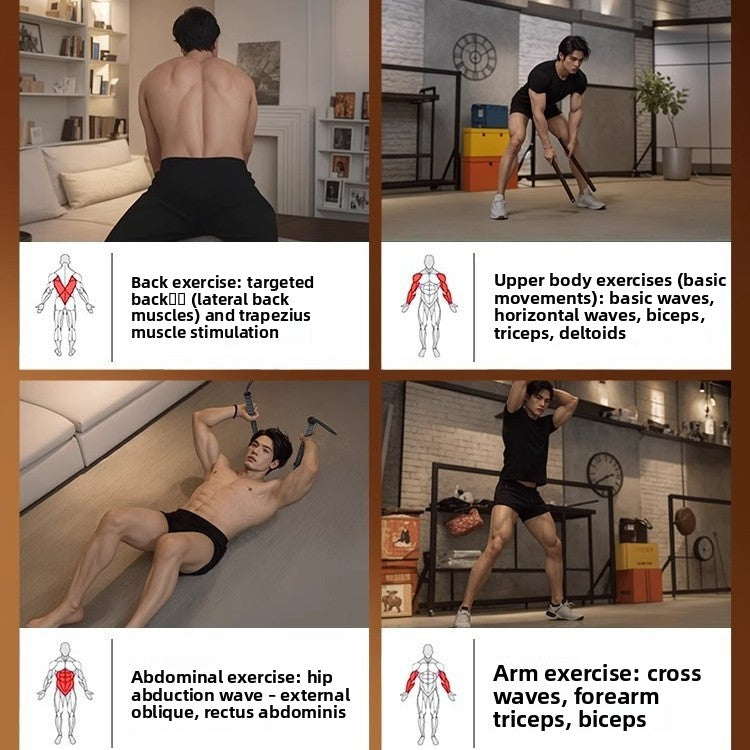 Cordless Battle Rope - Portable Strength Training Equipment for Home & Gym Workouts