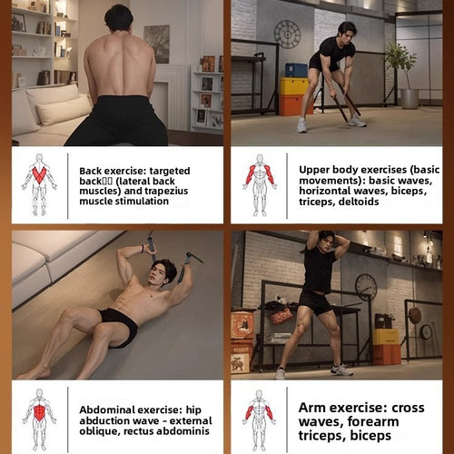 Cordless Battle Rope - Portable Strength Training Equipment for Home & Gym Workouts