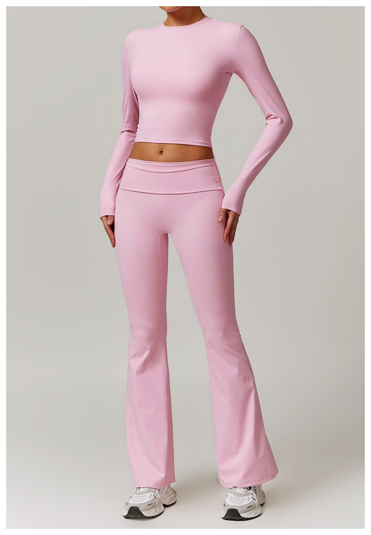 Women's Long Sleeve Yoga Top - Brushed Nylon Workout Shirt