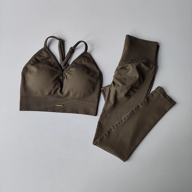 Women's Seamless Yoga Set - High Waist Leggings & Sports Bra